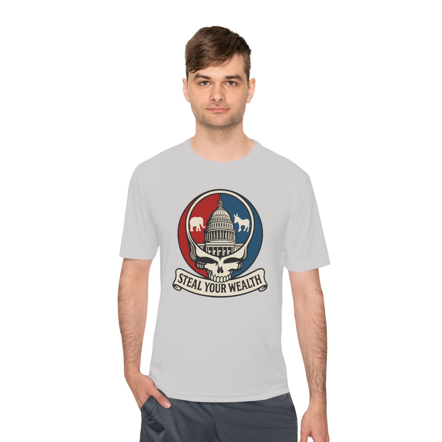 Unisex/Mens Moisture Wicking Uncle Scam: Steal Your Wealth Tee