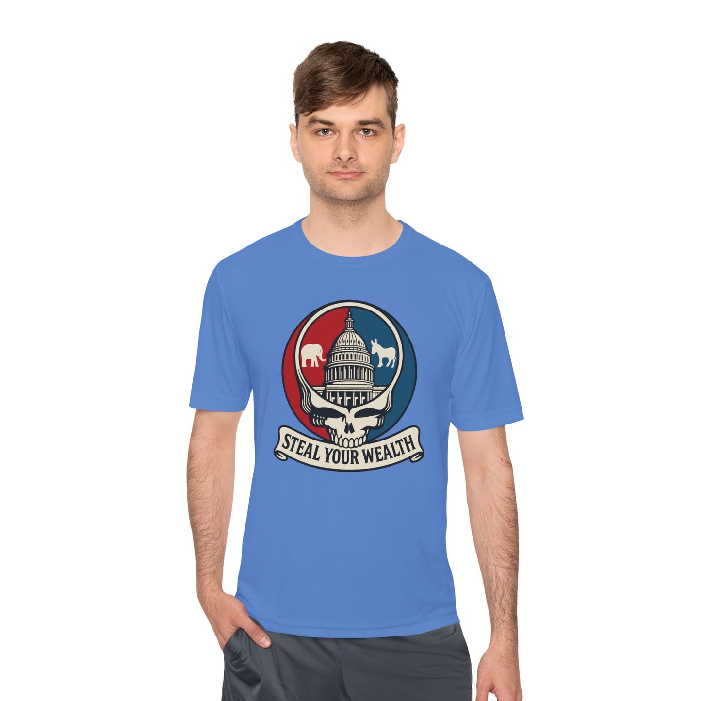 Unisex/Mens Moisture Wicking Uncle Scam: Steal Your Wealth Tee