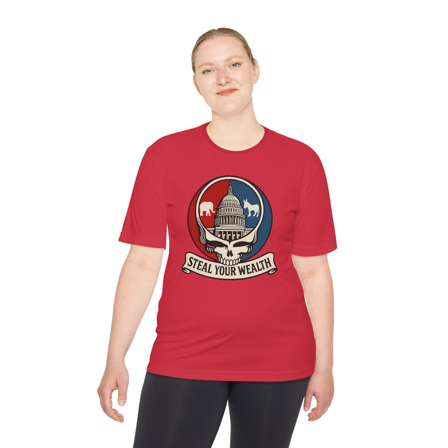 Unisex/Mens Moisture Wicking Uncle Scam: Steal Your Wealth Tee