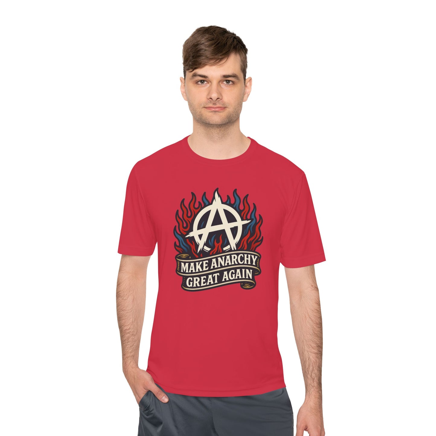 Unisex/Mens Moisture Wicking Tee Anarchist Pride: Make Anarchy Great Again Tee