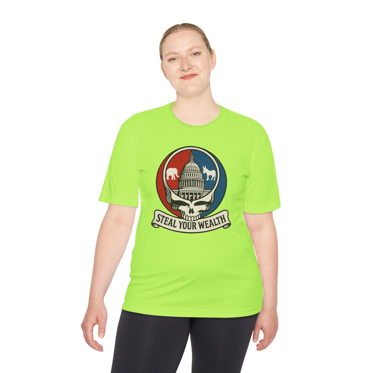 Unisex/Mens Moisture Wicking Uncle Scam: Steal Your Wealth Tee
