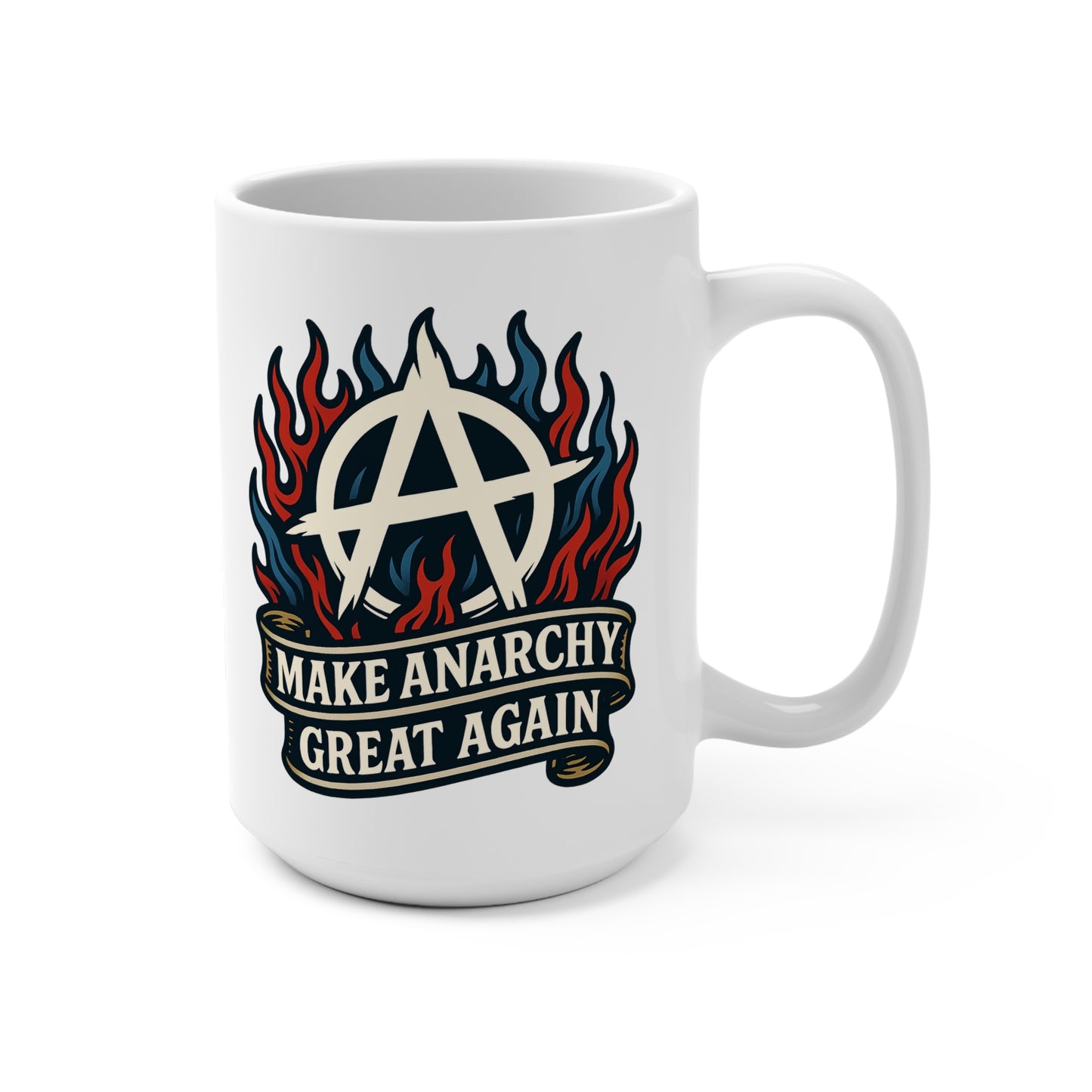 Flaming Dissent: Anti-Authority Brew Mug 15oz