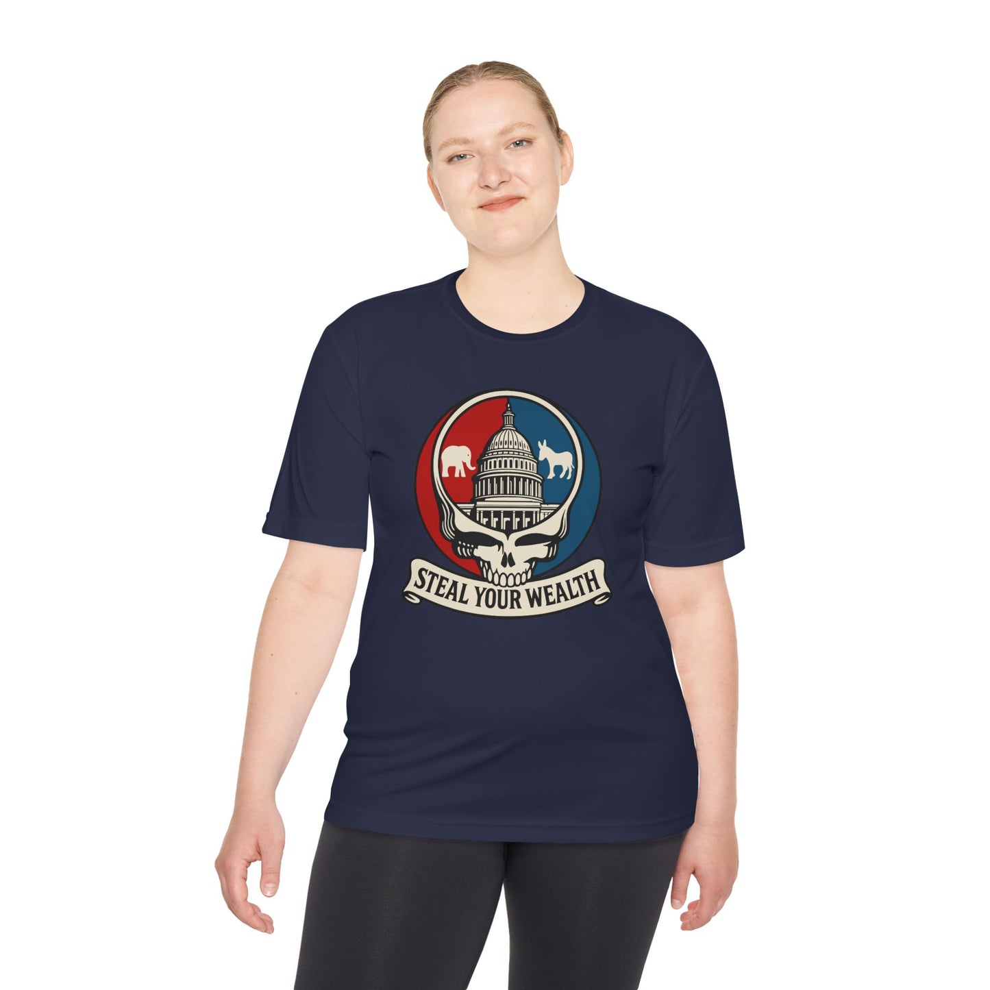 Unisex/Mens Moisture Wicking Uncle Scam: Steal Your Wealth Tee