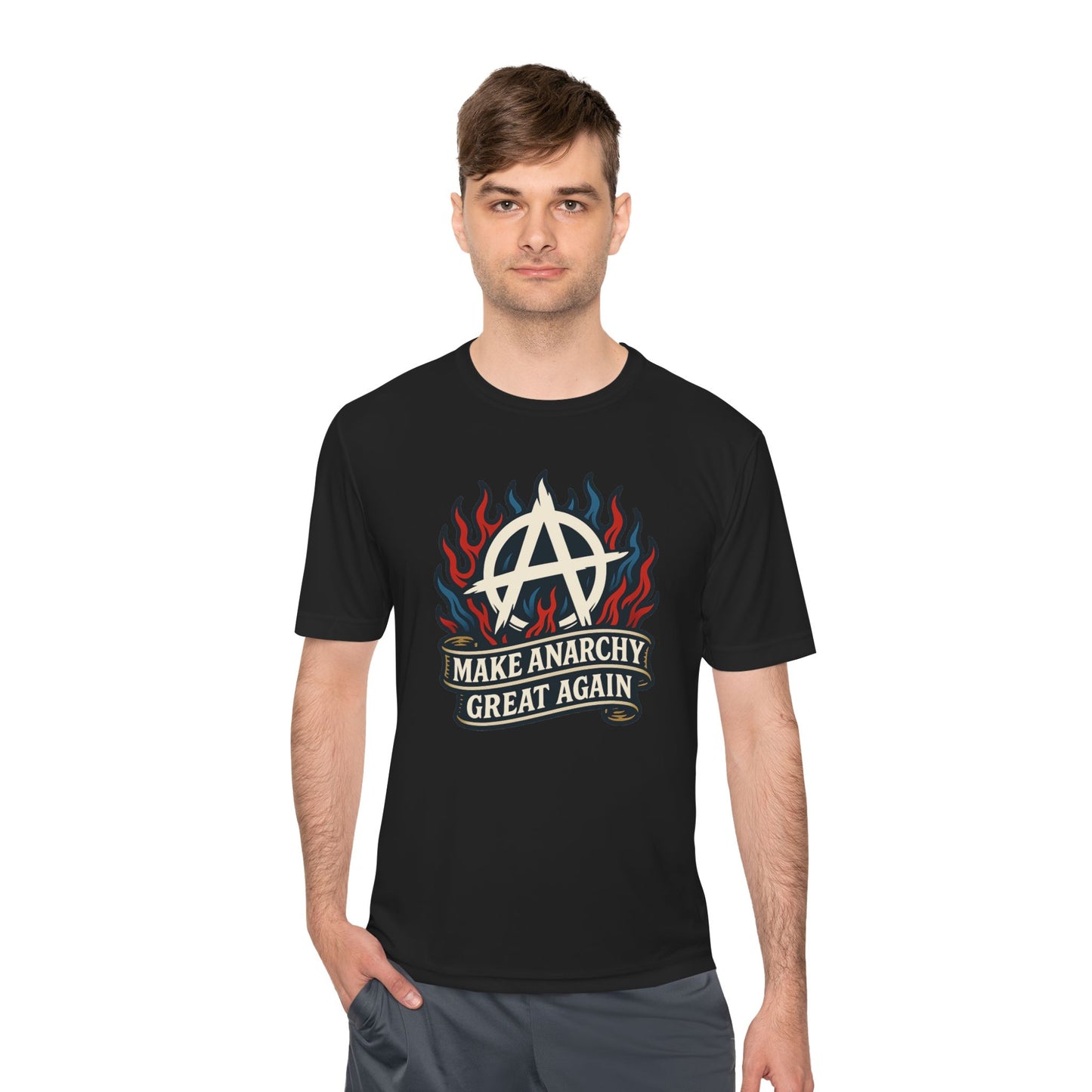 Unisex/Mens Moisture Wicking Tee Anarchist Pride: Make Anarchy Great Again Tee