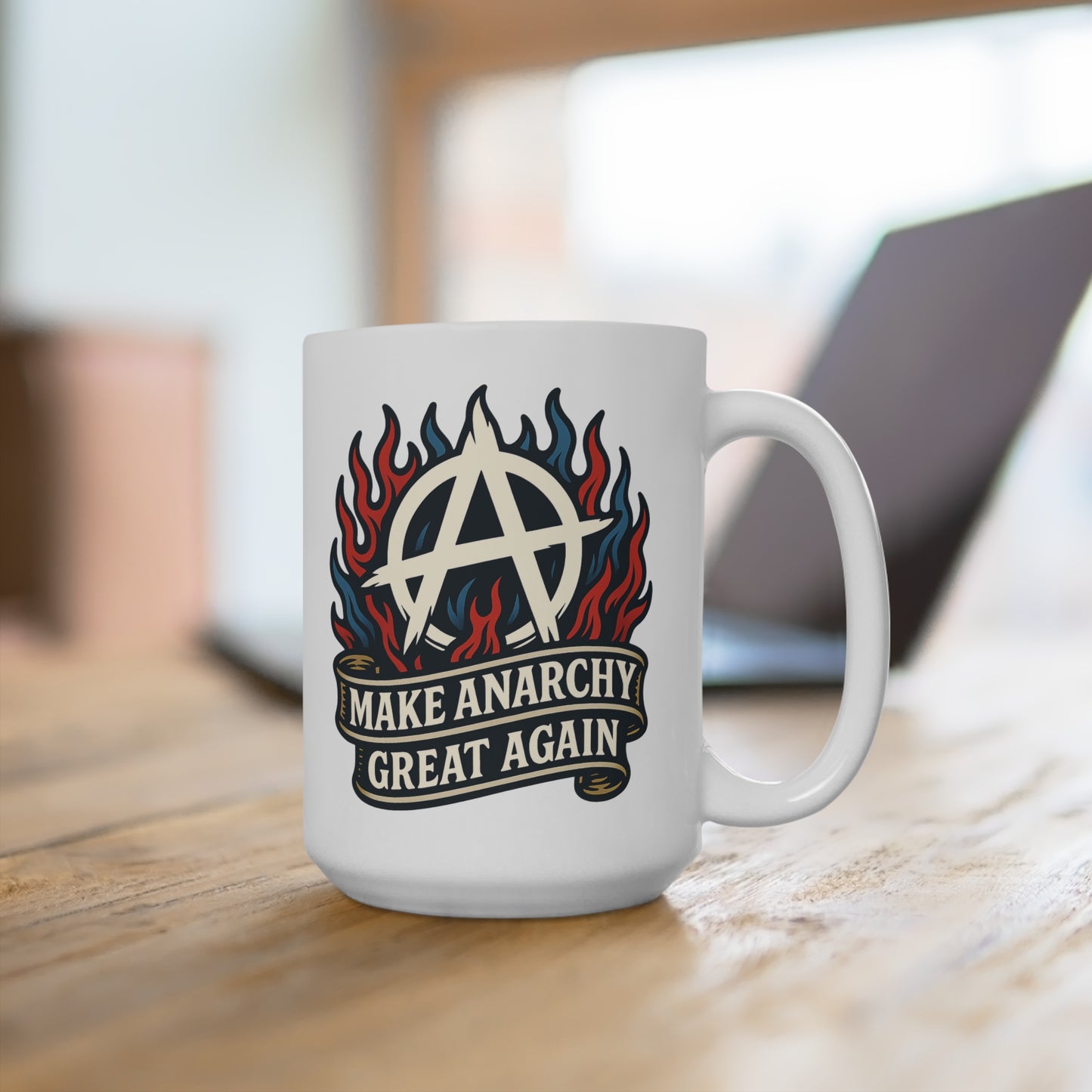 Flaming Dissent: Anti-Authority Brew Mug 15oz