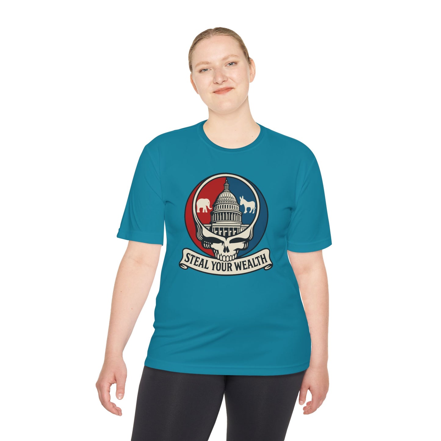 Unisex/Mens Moisture Wicking Uncle Scam: Steal Your Wealth Tee