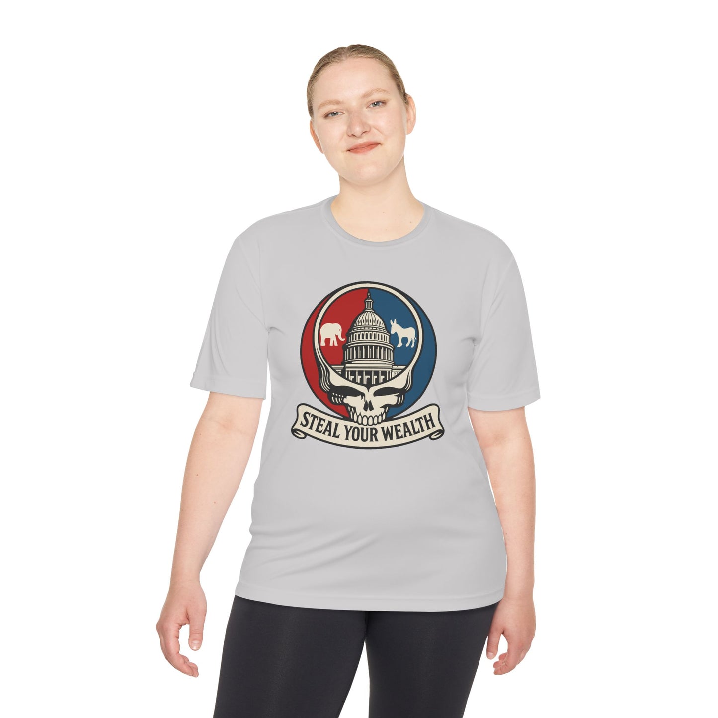 Unisex/Mens Moisture Wicking Uncle Scam: Steal Your Wealth Tee