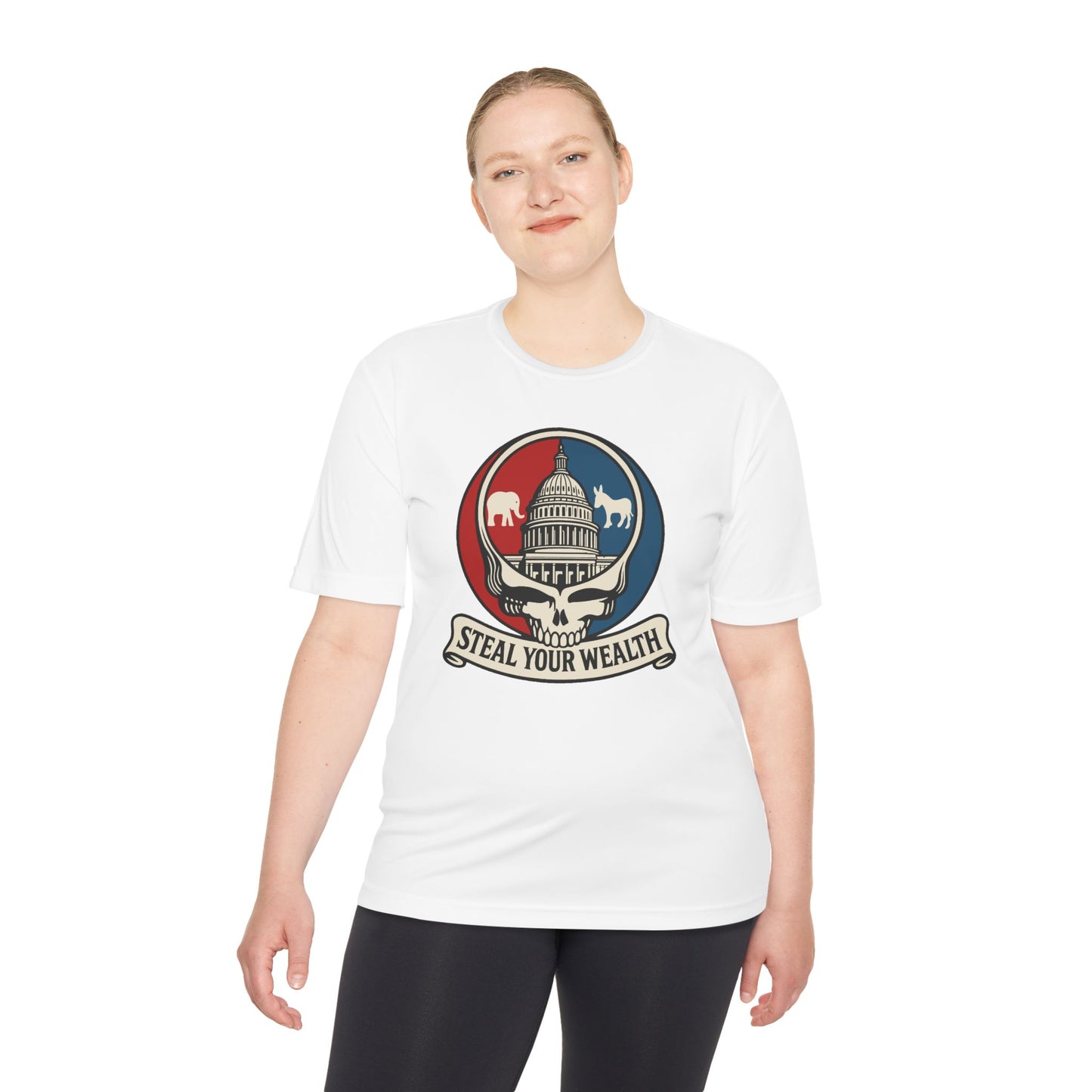 Unisex/Mens Moisture Wicking Uncle Scam: Steal Your Wealth Tee