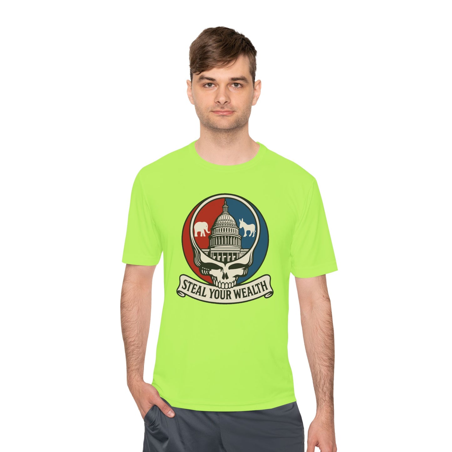 Unisex/Mens Moisture Wicking Uncle Scam: Steal Your Wealth Tee