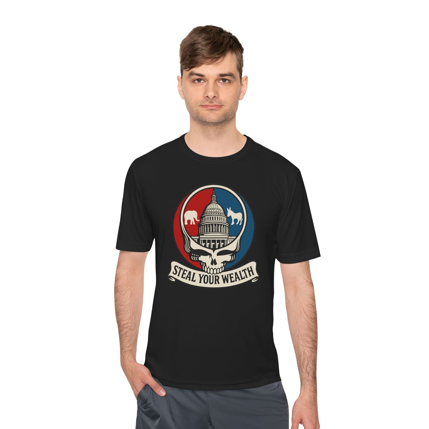 Unisex/Mens Moisture Wicking Uncle Scam: Steal Your Wealth Tee
