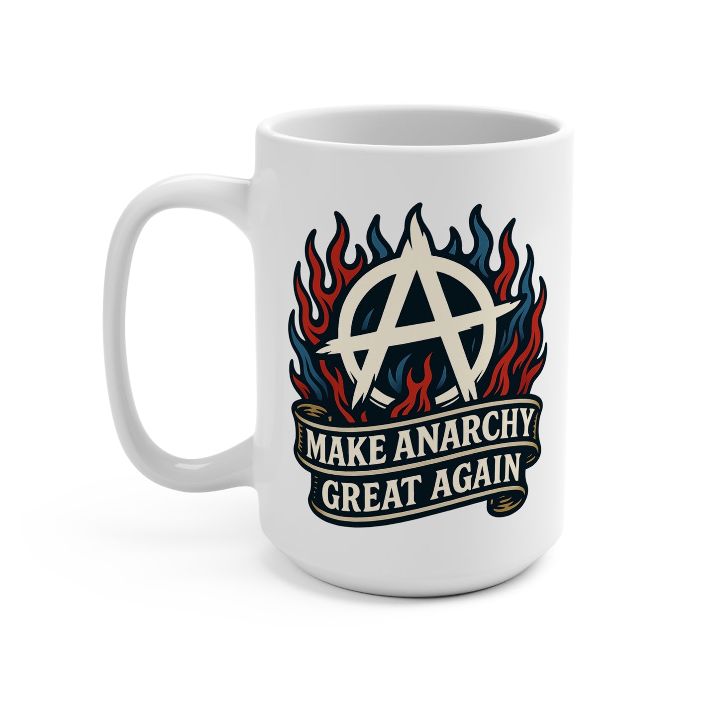 Flaming Dissent: Anti-Authority Brew Mug 15oz