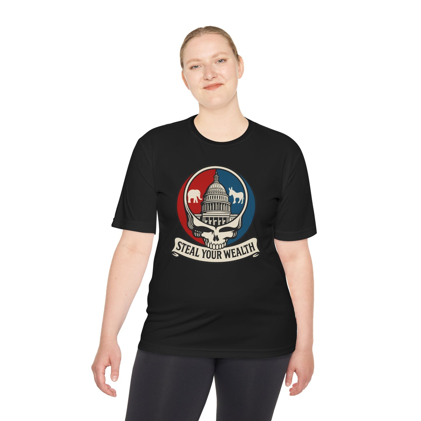 Unisex/Mens Moisture Wicking Uncle Scam: Steal Your Wealth Tee