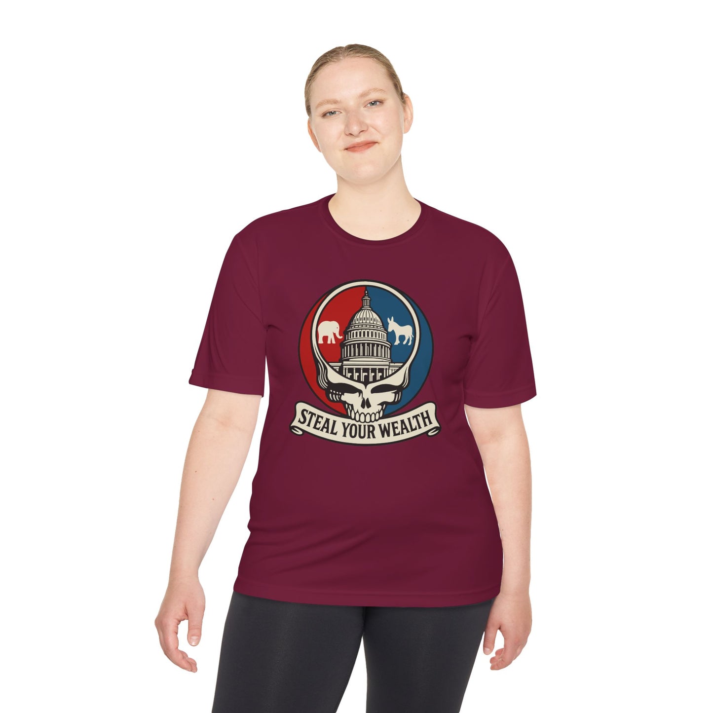 Unisex/Mens Moisture Wicking Uncle Scam: Steal Your Wealth Tee