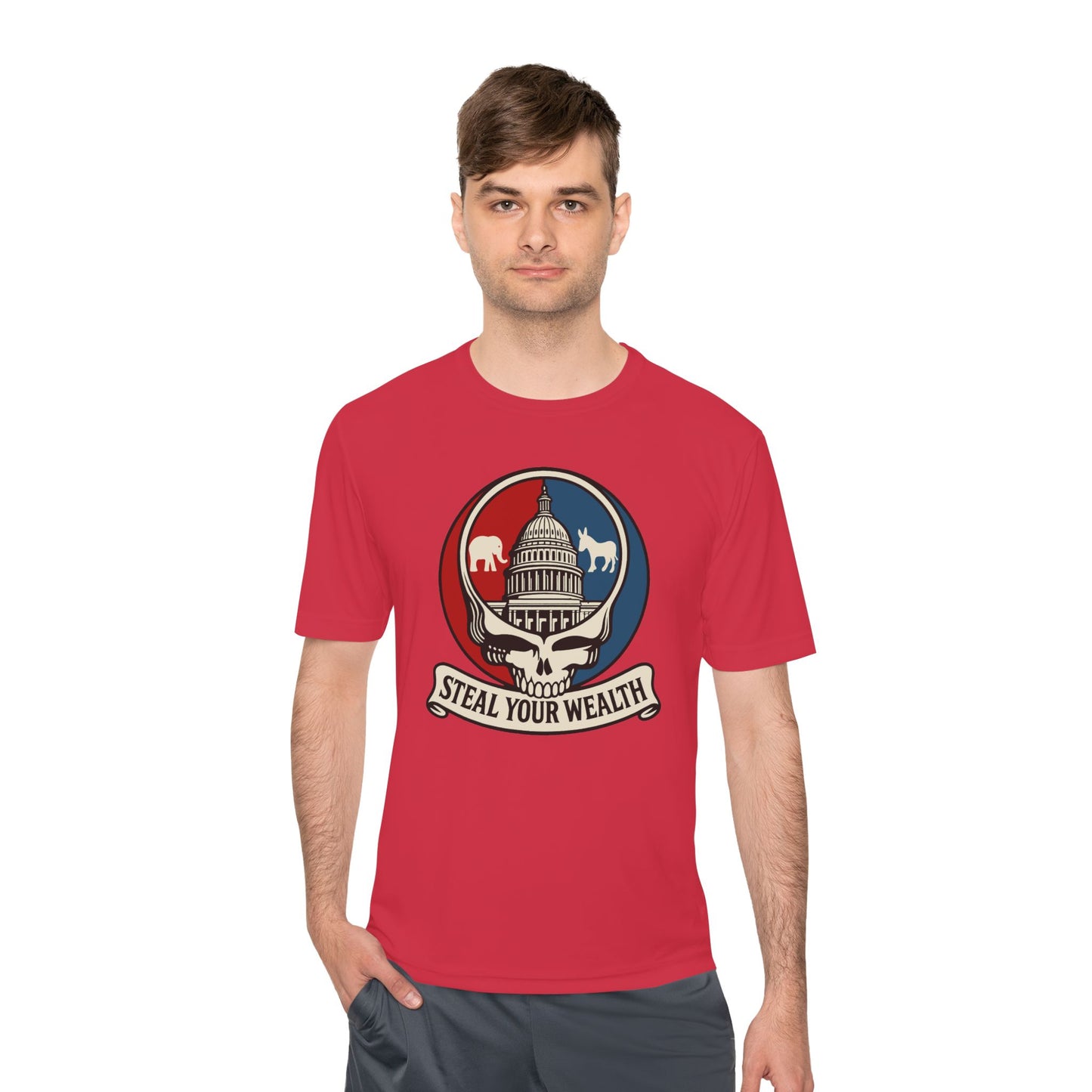 Unisex/Mens Moisture Wicking Uncle Scam: Steal Your Wealth Tee