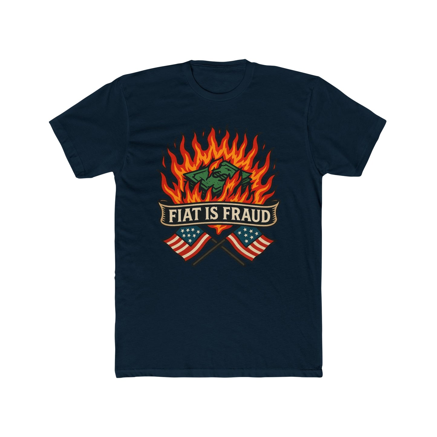 Unisex/Mens Burning Currency: Fiat Truth Tee