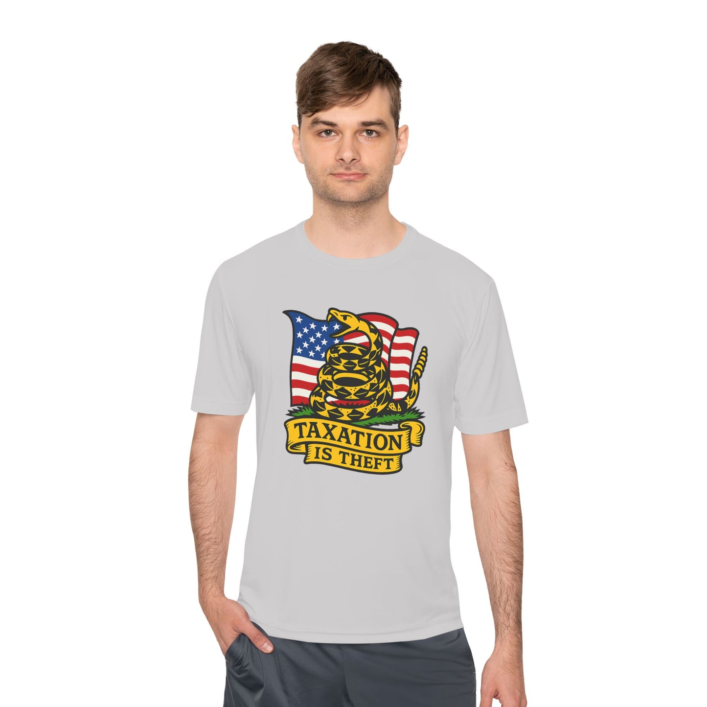 Unisex/Mens Wicking Tee Don't Tread on Me: Taxation Protest Tee