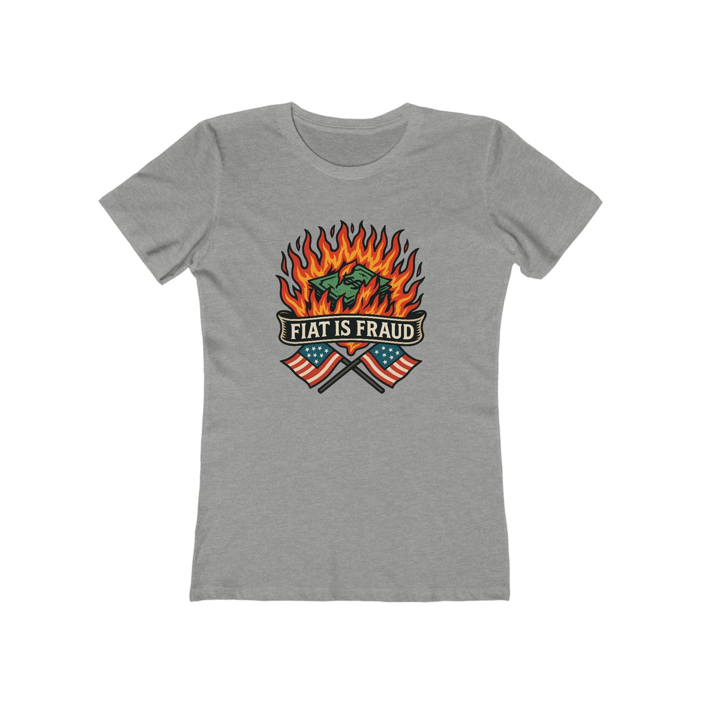 Womens Burning Currency: Fiat Truth Tee