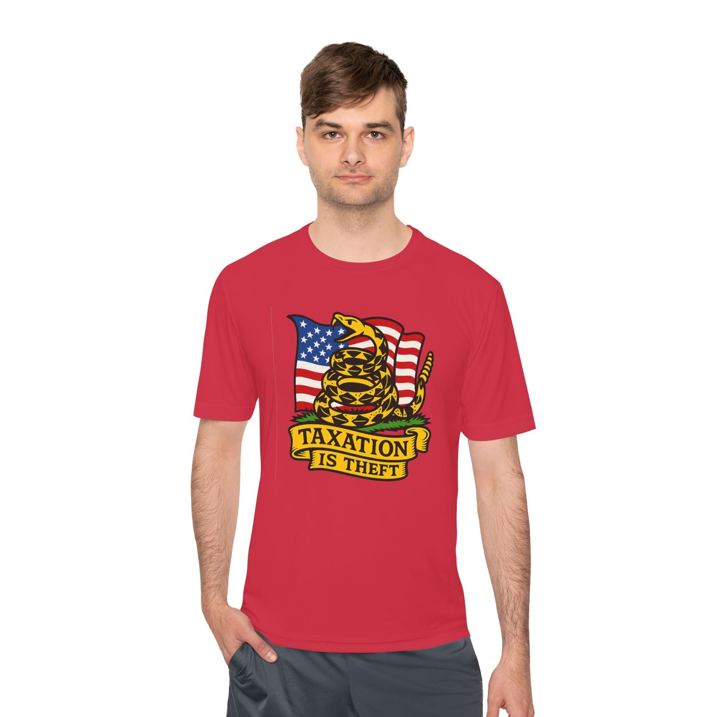 Unisex/Mens Wicking Tee Don't Tread on Me: Taxation Protest Tee
