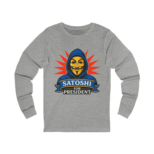 Unisex Jersey Long Sleeve Crypto Revolution: Satoshi Campaign Tee