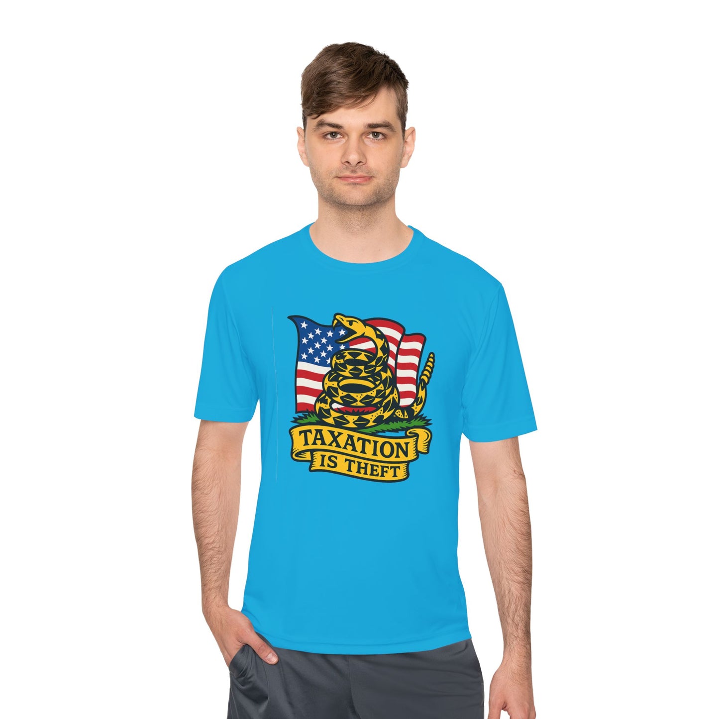 Unisex/Mens Wicking Tee Don't Tread on Me: Taxation Protest Tee