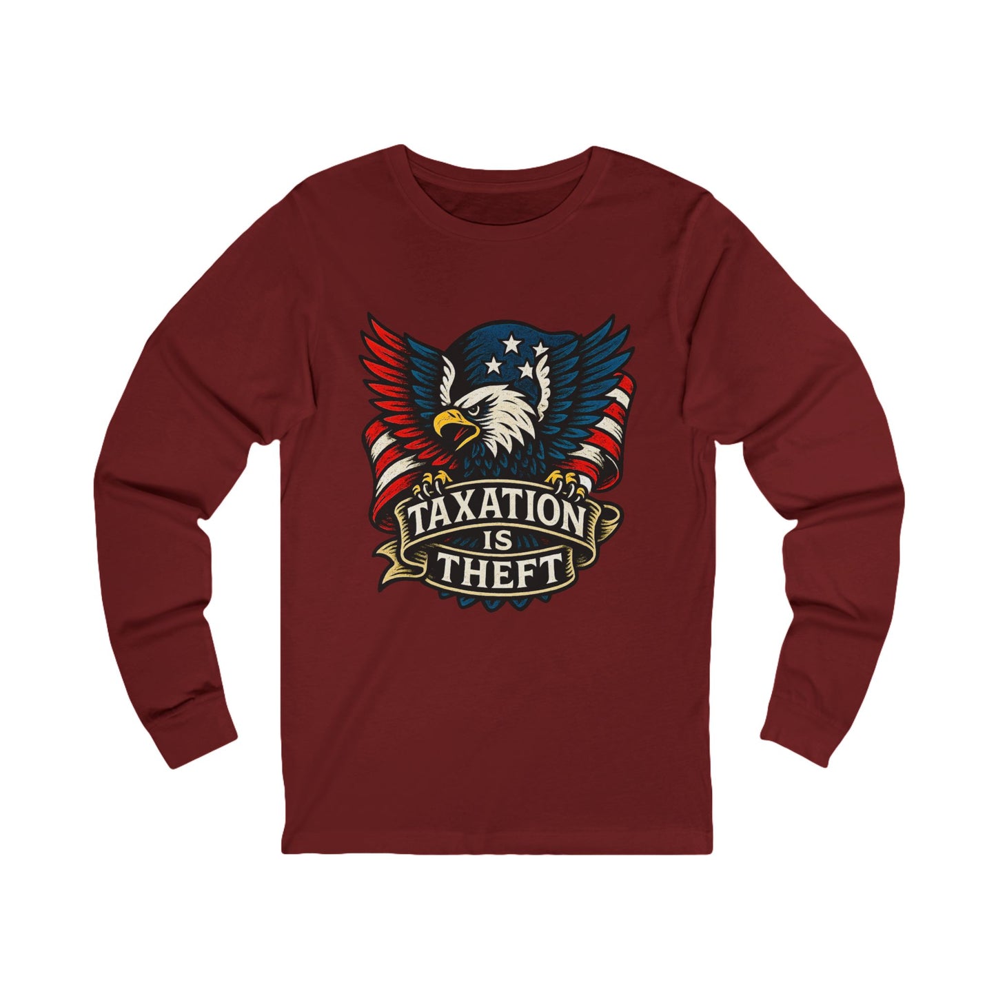 Unisex Jersey Long Sleeve American Protest: Eagle Tax Rebellion Tee