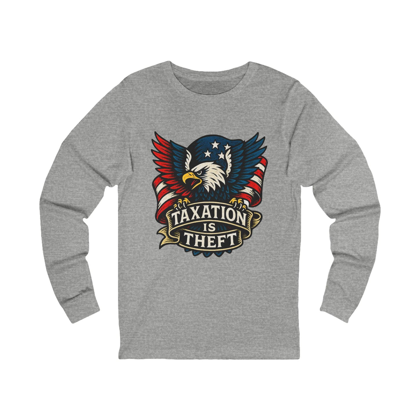 Unisex Jersey Long Sleeve American Protest: Eagle Tax Rebellion Tee
