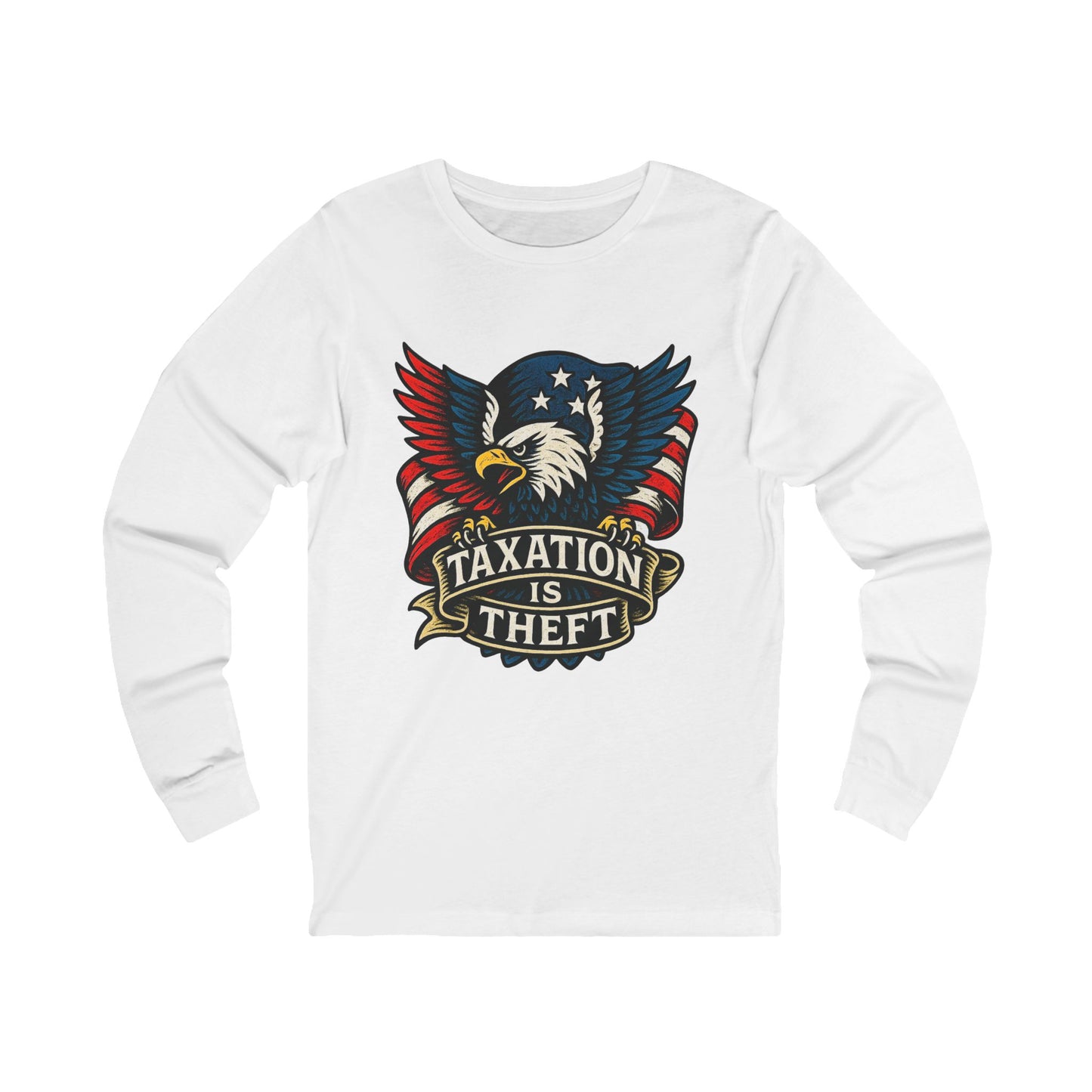 Unisex Jersey Long Sleeve American Protest: Eagle Tax Rebellion Tee