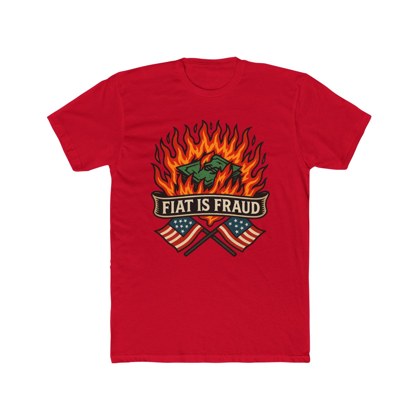 Unisex/Mens Burning Currency: Fiat Truth Tee