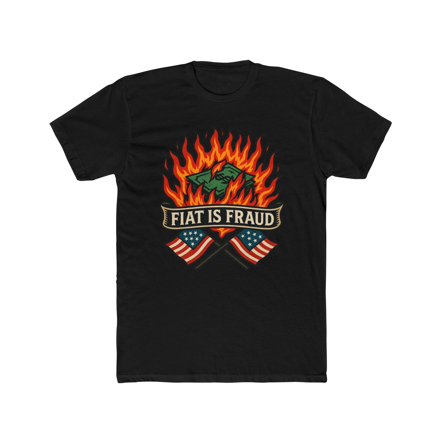 Unisex/Mens Burning Currency: Fiat Truth Tee