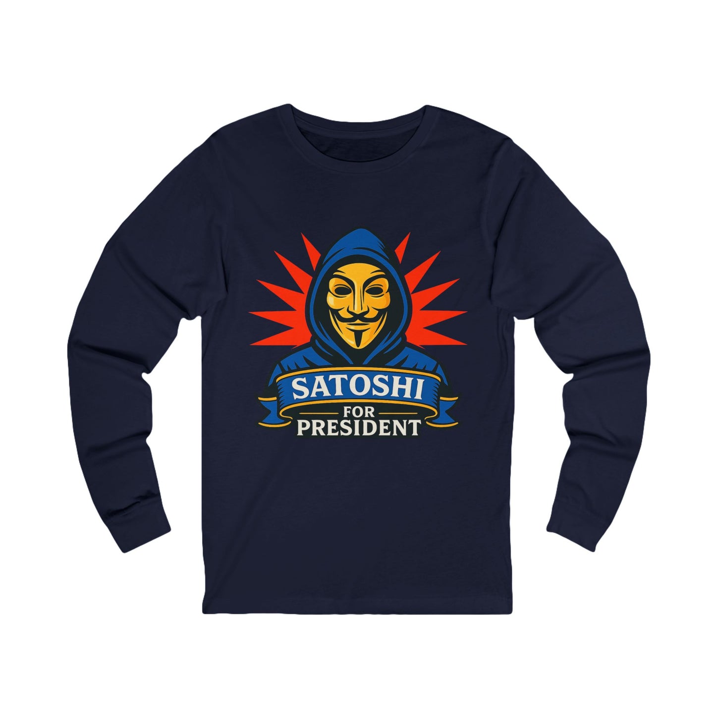 Unisex Jersey Long Sleeve Crypto Revolution: Satoshi Campaign Tee