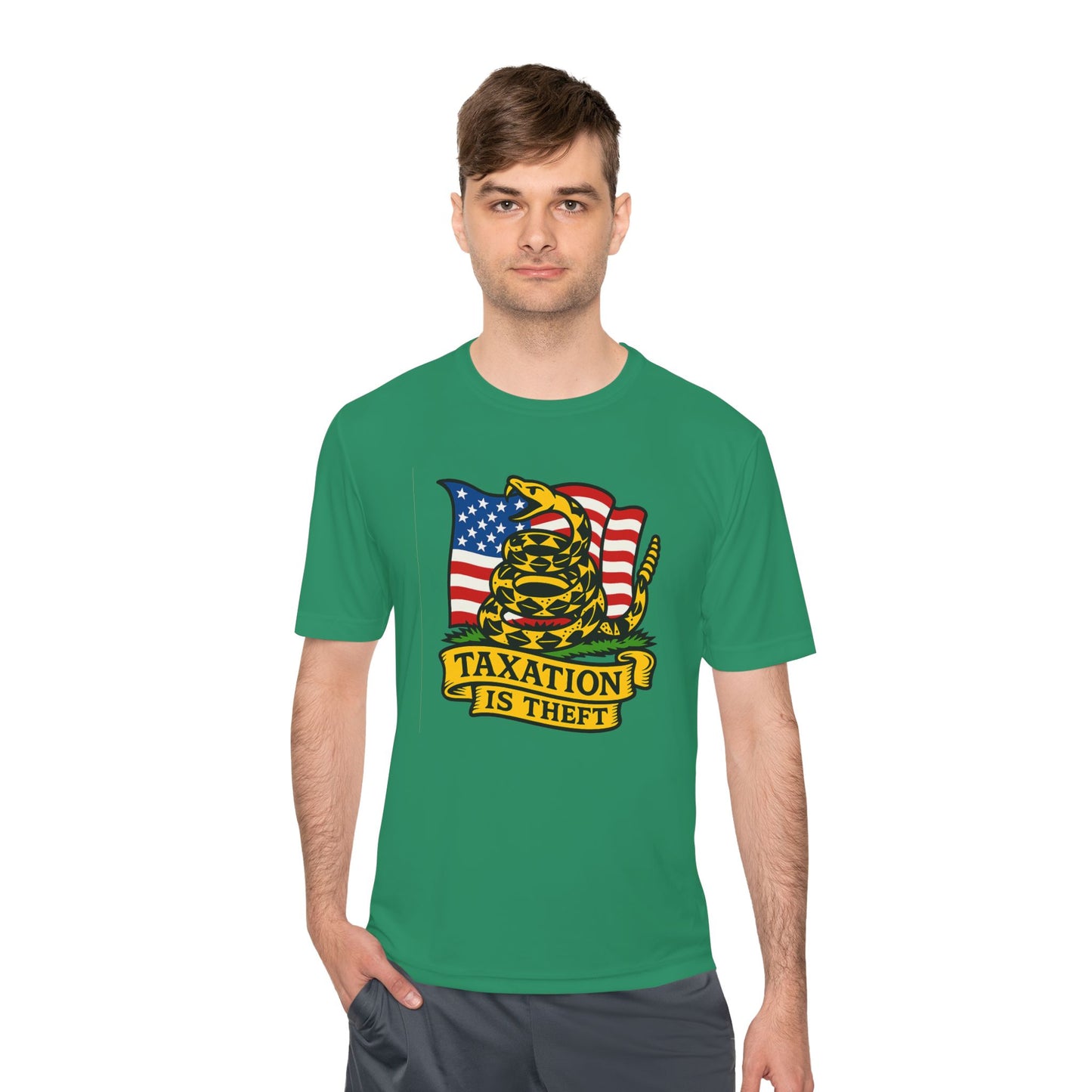 Unisex/Mens Wicking Tee Don't Tread on Me: Taxation Protest Tee