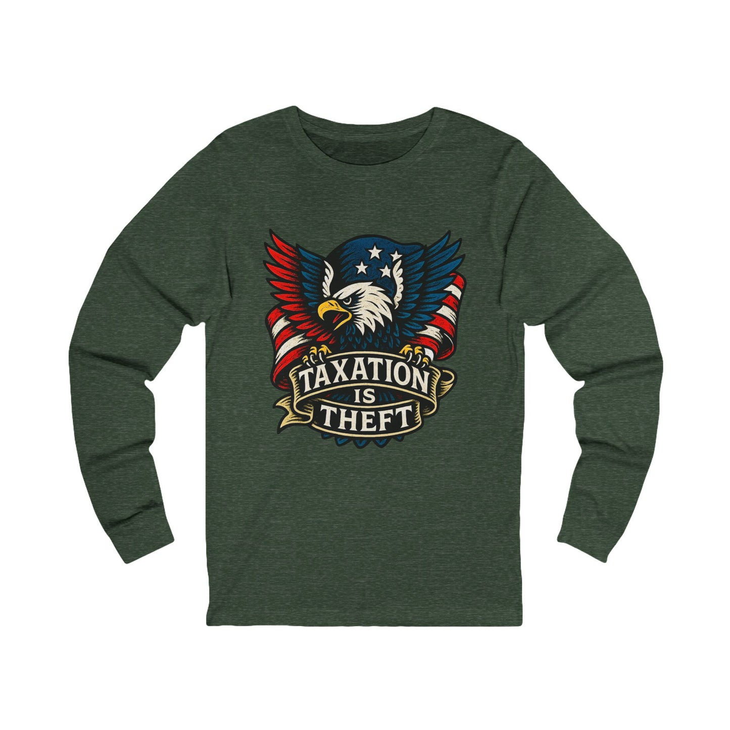 Unisex Jersey Long Sleeve American Protest: Eagle Tax Rebellion Tee