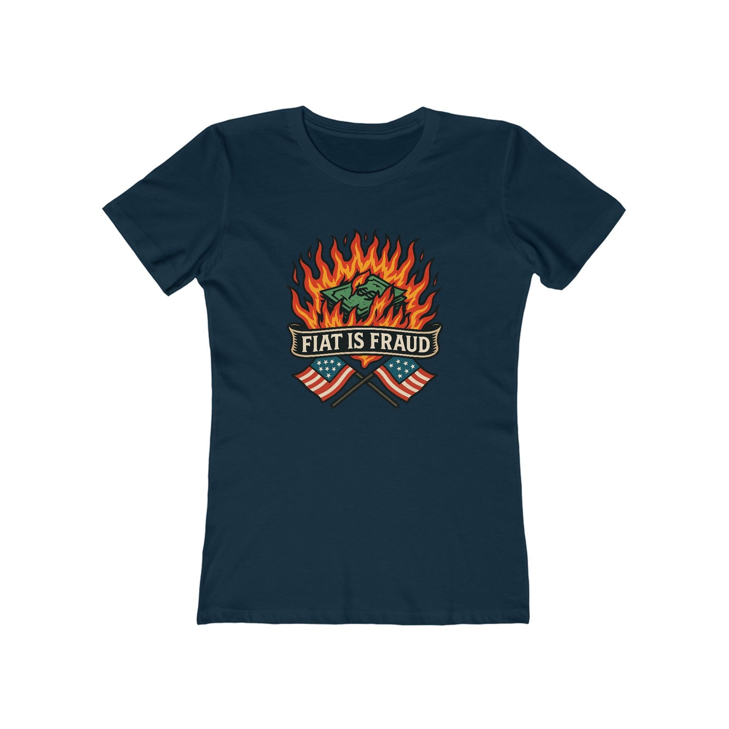 Womens Burning Currency: Fiat Truth Tee