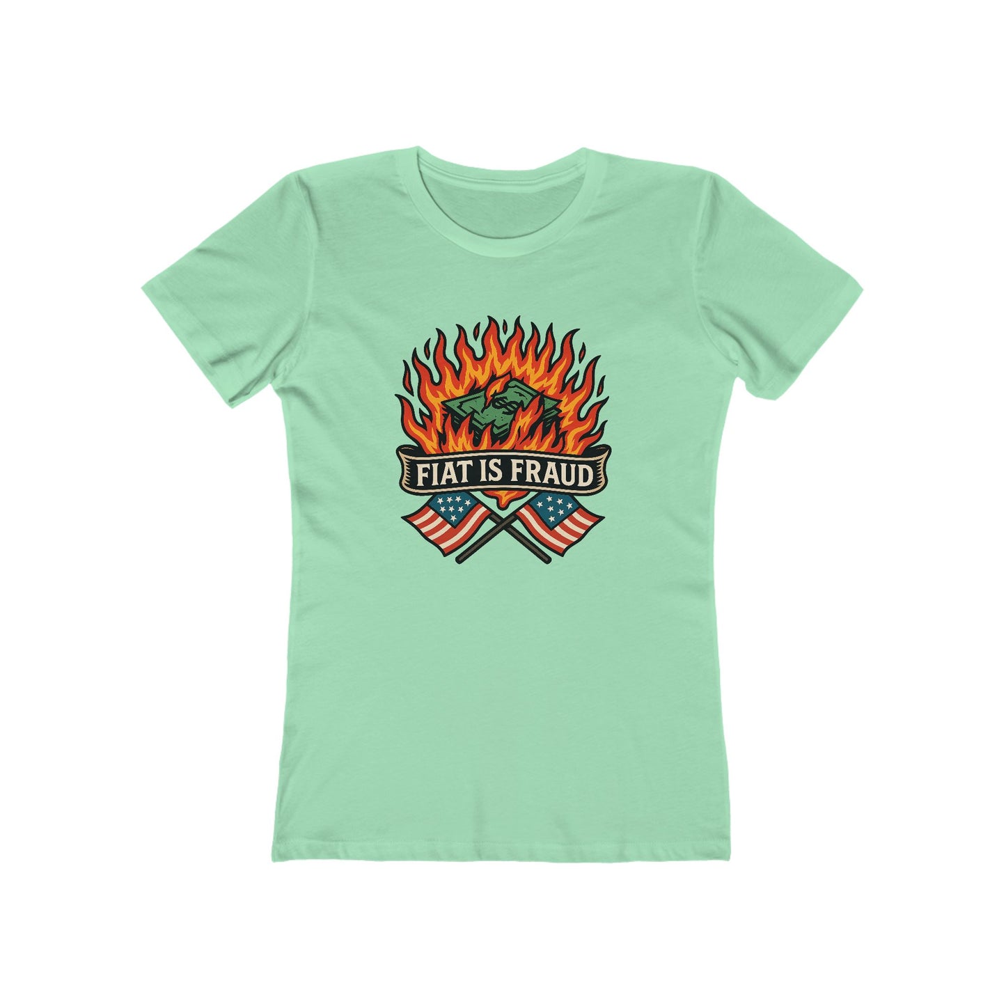 Womens Burning Currency: Fiat Truth Tee