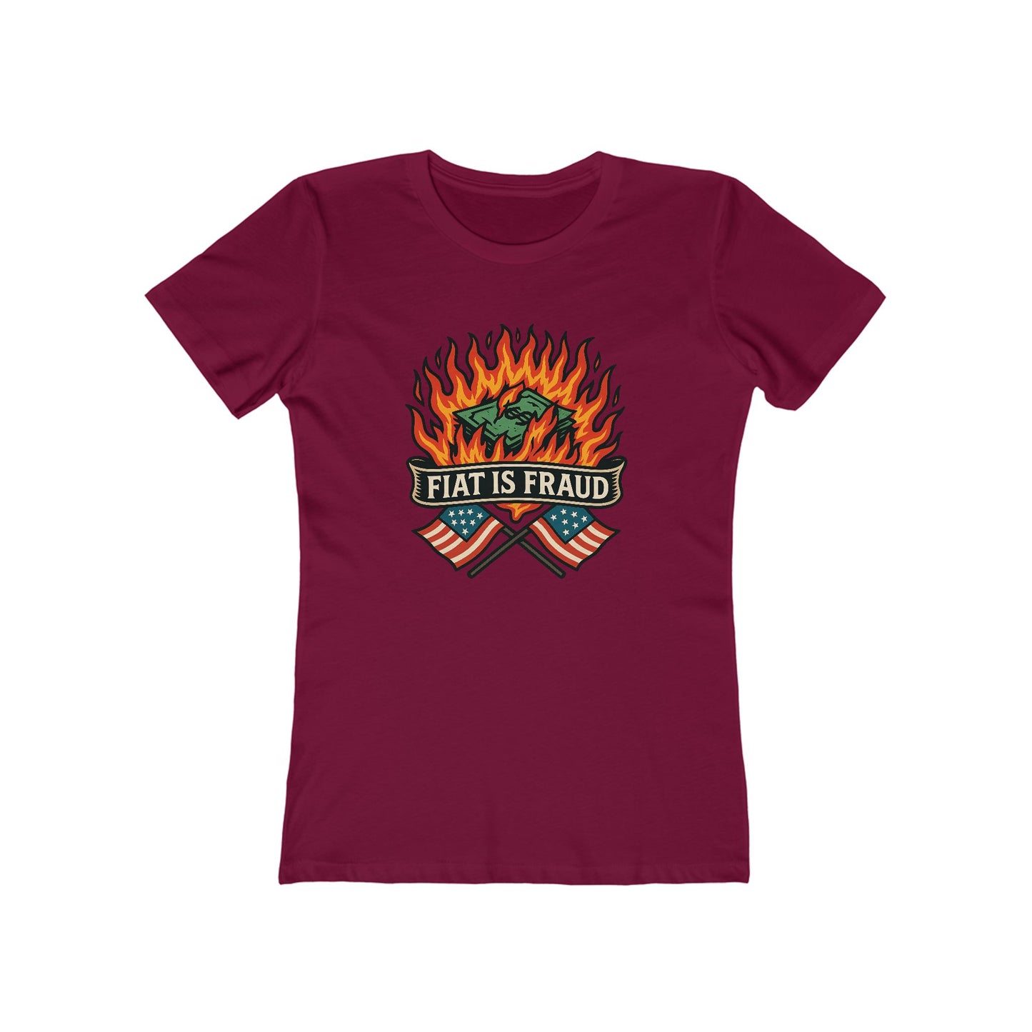 Womens Burning Currency: Fiat Truth Tee