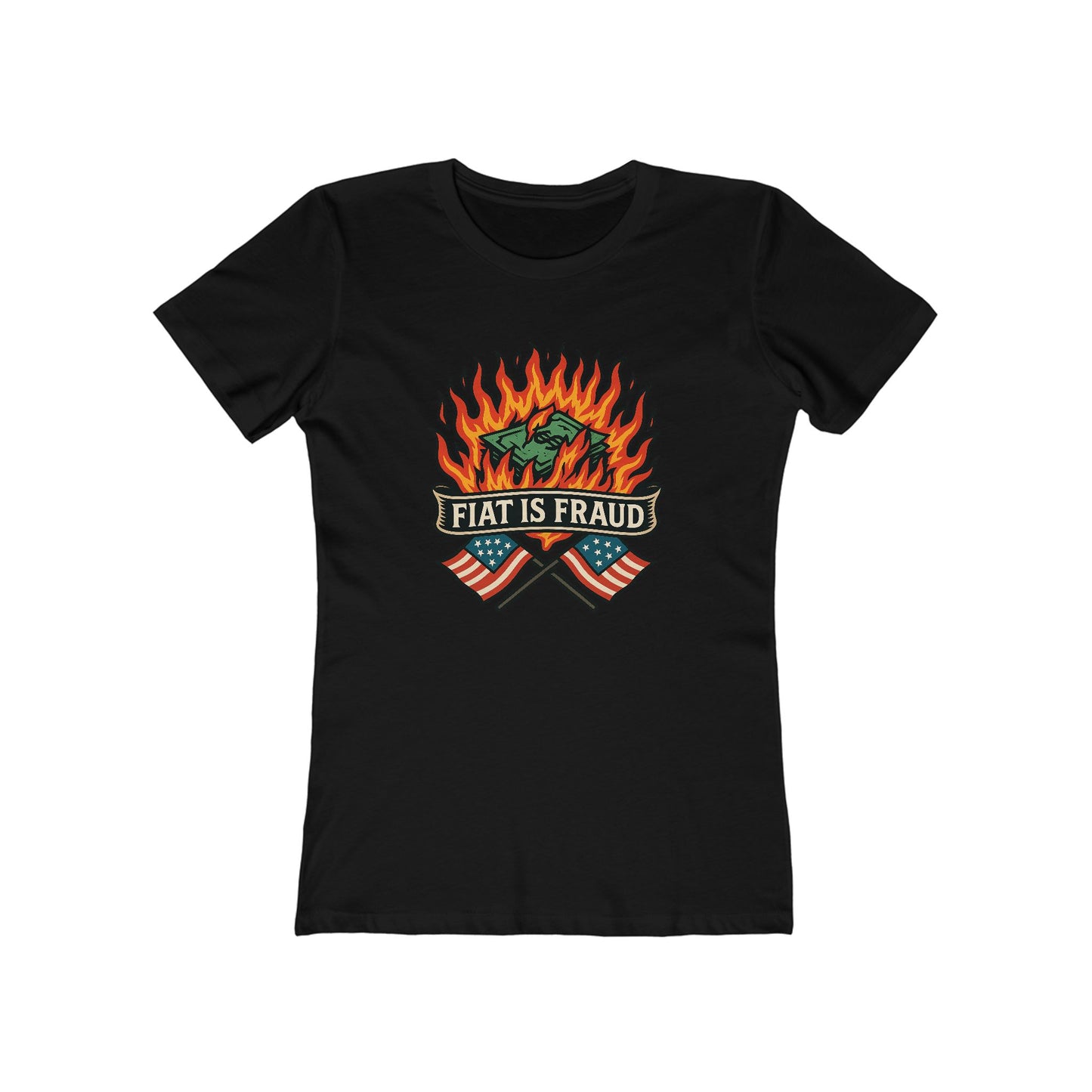 Womens Burning Currency: Fiat Truth Tee