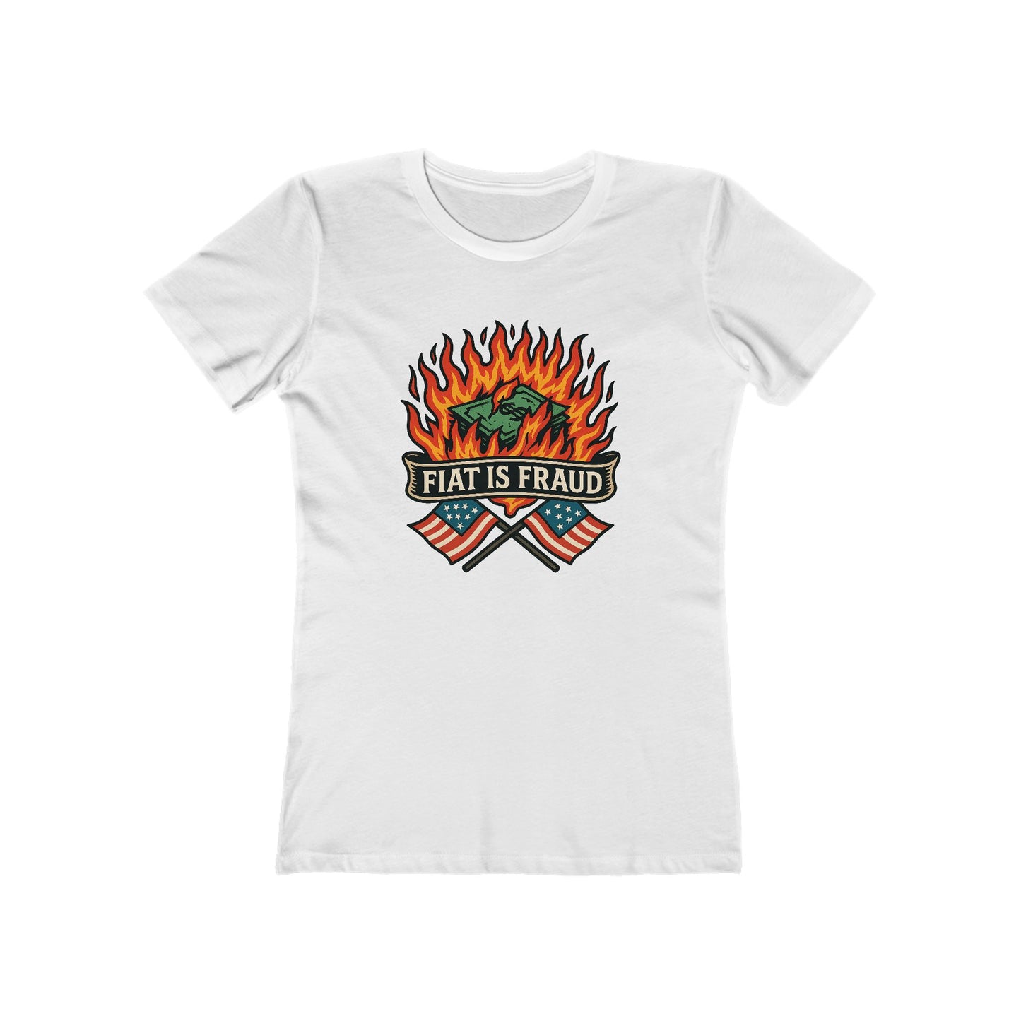Womens Burning Currency: Fiat Truth Tee