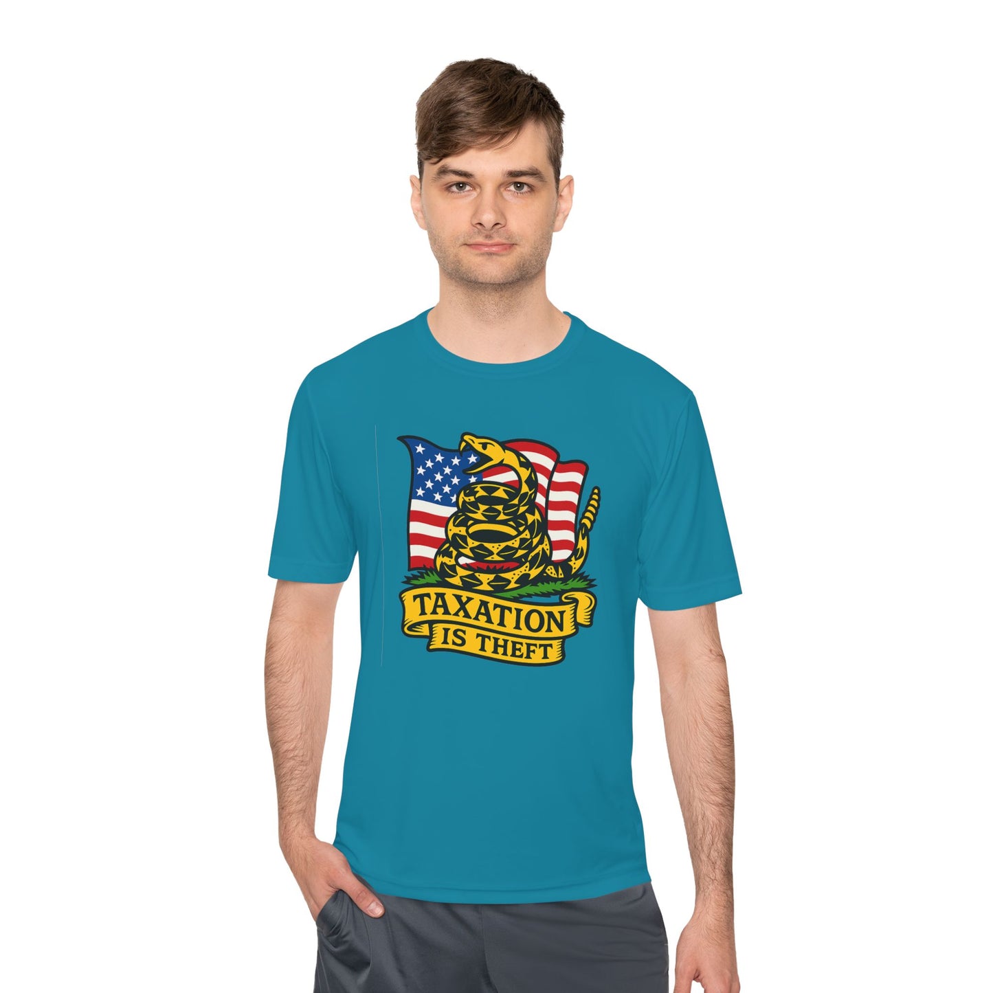 Unisex/Mens Wicking Tee Don't Tread on Me: Taxation Protest Tee