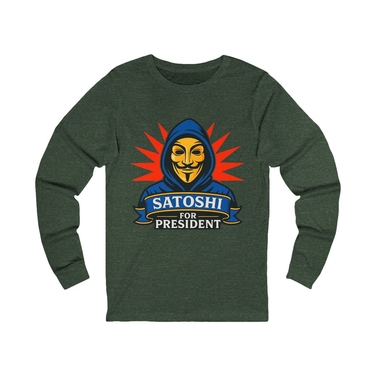 Unisex Jersey Long Sleeve Crypto Revolution: Satoshi Campaign Tee
