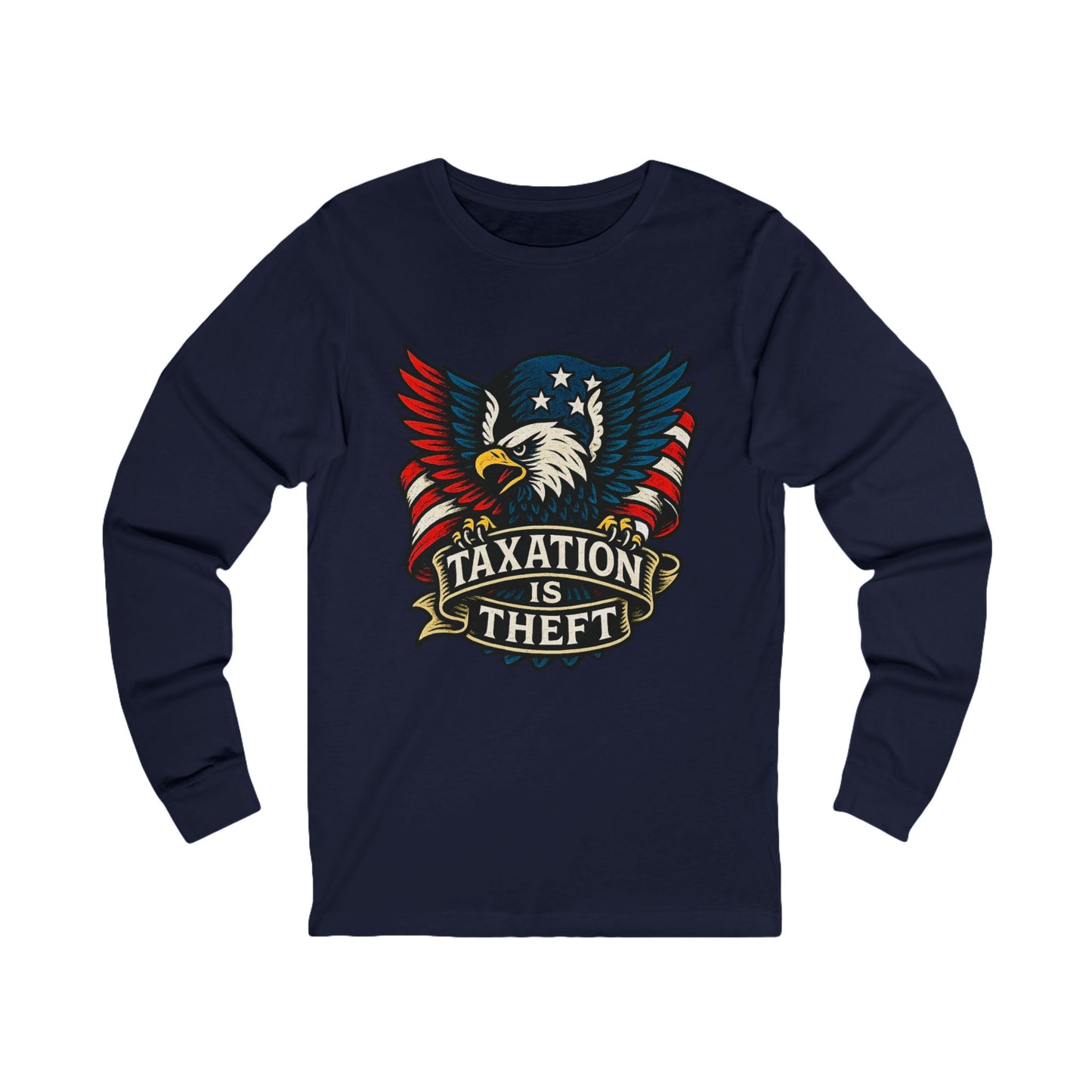 Unisex Jersey Long Sleeve American Protest: Eagle Tax Rebellion Tee