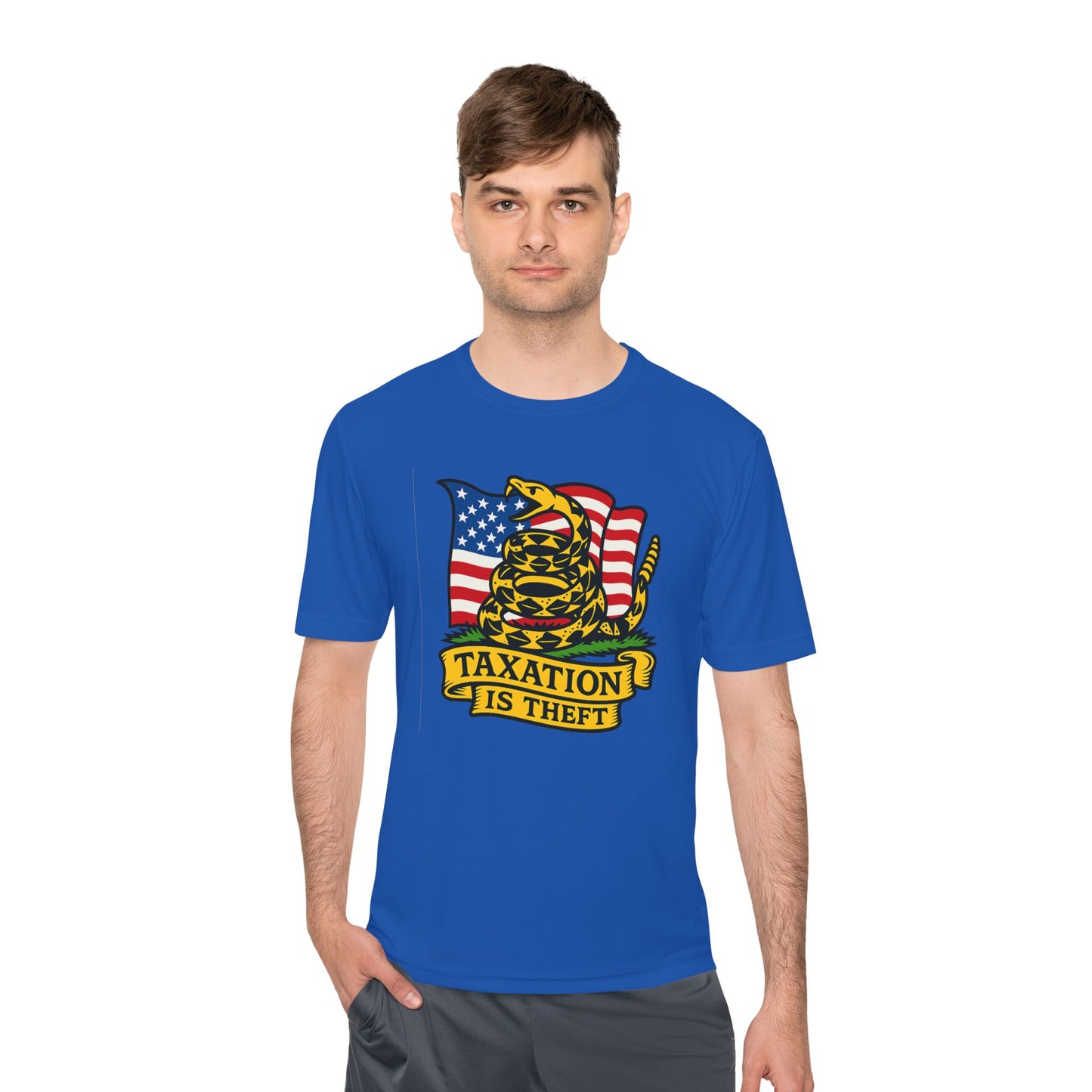 Unisex/Mens Wicking Tee Don't Tread on Me: Taxation Protest Tee
