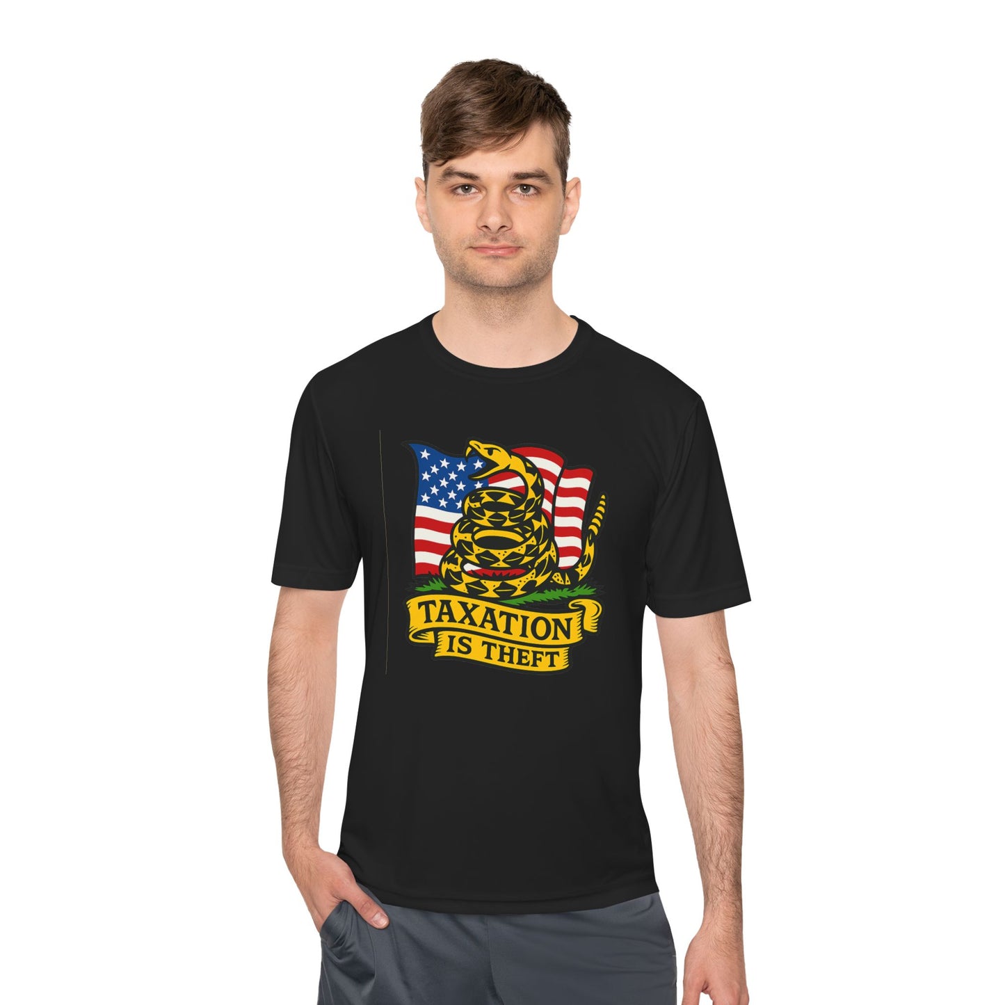 Unisex/Mens Wicking Tee Don't Tread on Me: Taxation Protest Tee